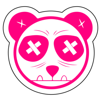 Tough Panda Sticker (Hot Pink)